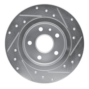 Buick Encore Brake Rotor (1) - Rear Left - R1 Concepts - Drilled & Slotted - Silver - `11-`22